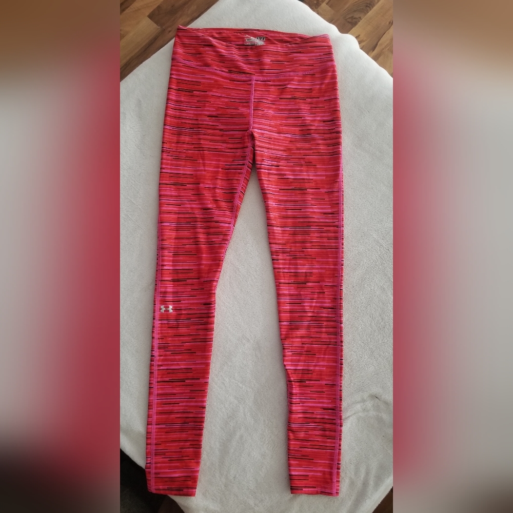 EUC womens Under Armour Heat Gear Compression leggings VIBRANT high rise